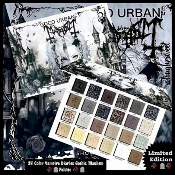 🆕️VAMPIRE DIARIES GOTHIC MAYHEM 24 COLOR HIGHLY PIGMENTED EYESHADOW PALETTE - Picture 14 of 17